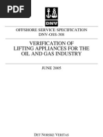 DNV-OSS-308 Verification of Lifting Appliances For The Oil and Gass Industry