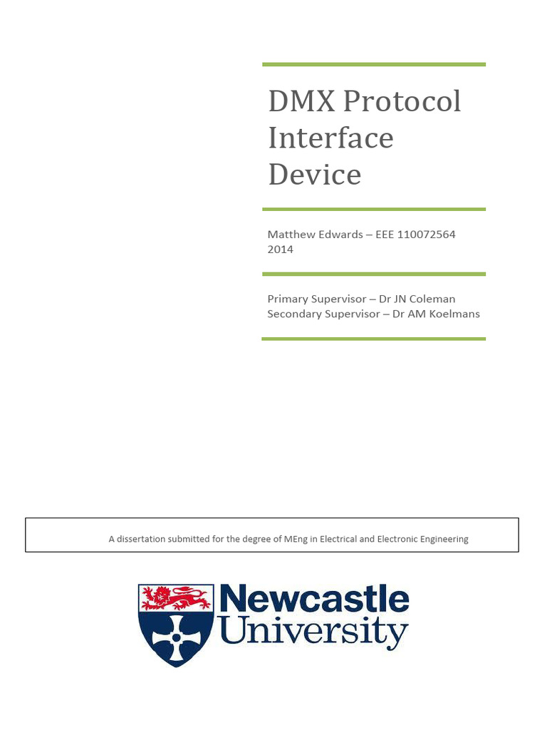 DMX Protocol Interface Device | PDF | Computer Science | Electronics
