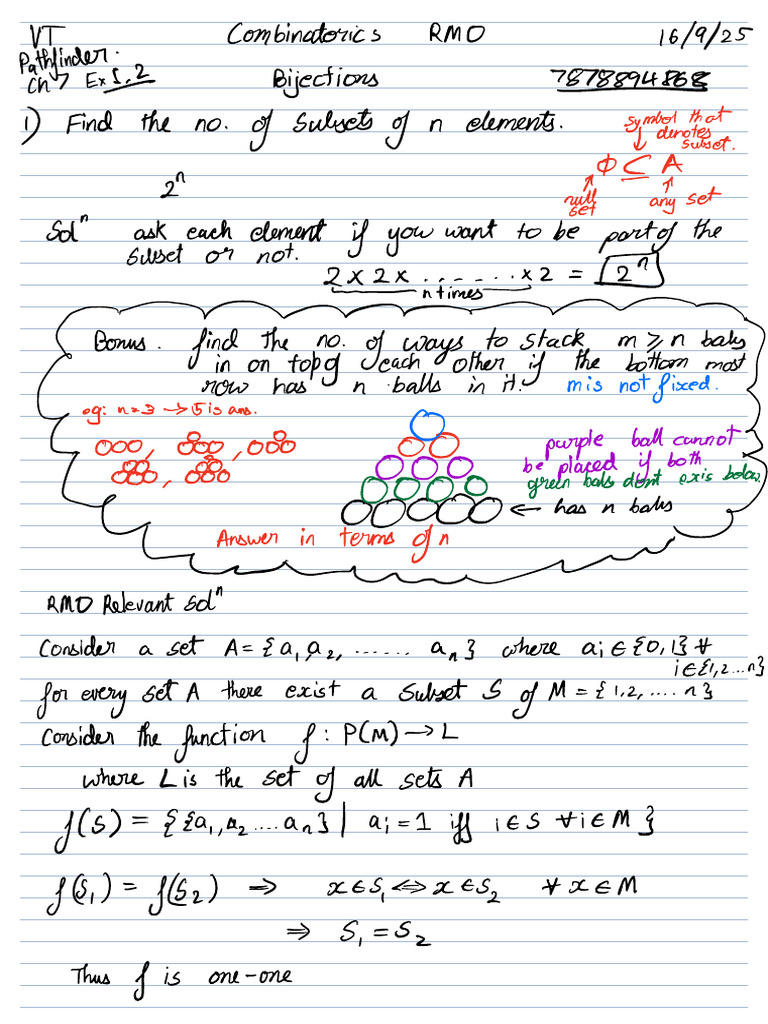 Combinatorial Bijection and Subsets | PDF | Function (Mathematics ...