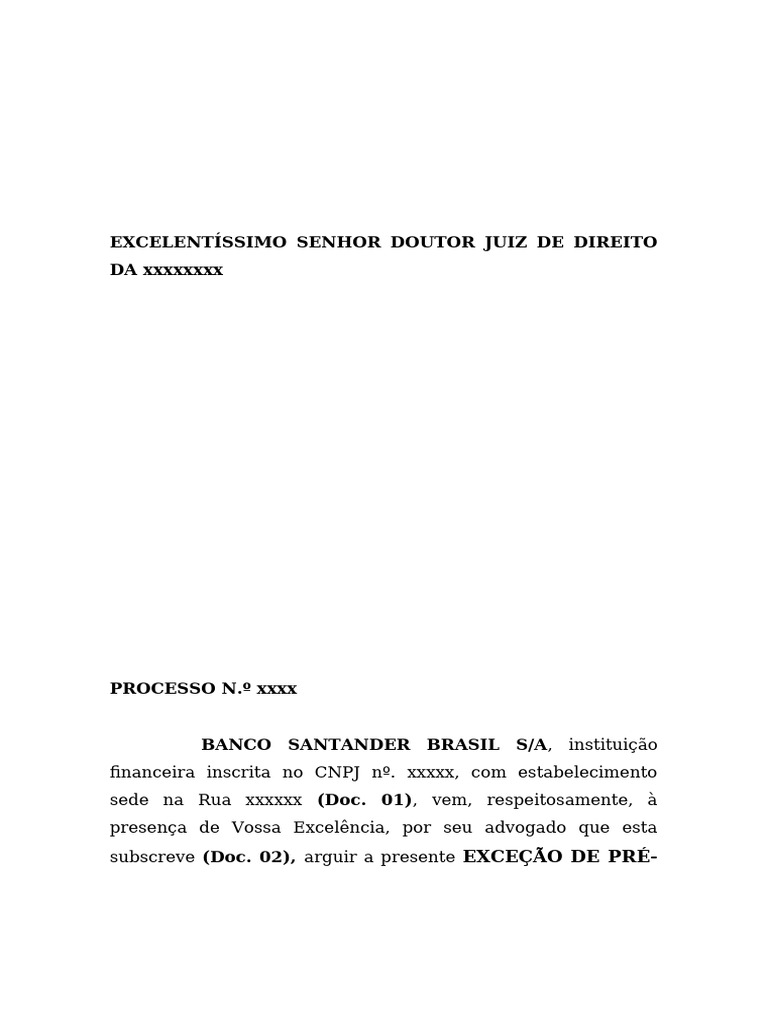 Exceção de Pré-Executividade do Santander | PDF | Recibo | Advogado