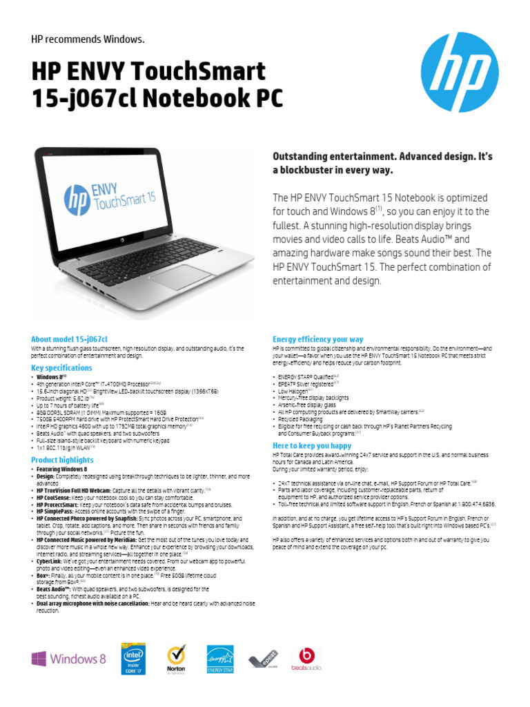 HP 299484361 15 j067cl - r3 - JR - 24293 - 09 20 13 | PDF | Personal ...