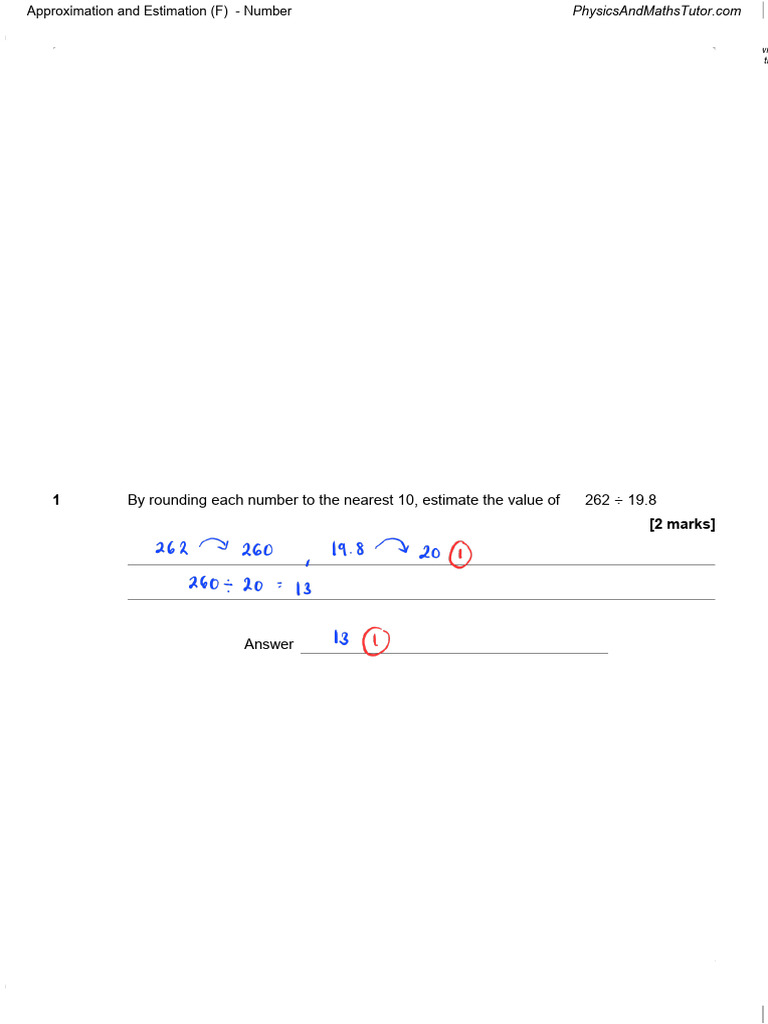 Approximation and Estimation (F) MA | PDF | Applied Mathematics ...