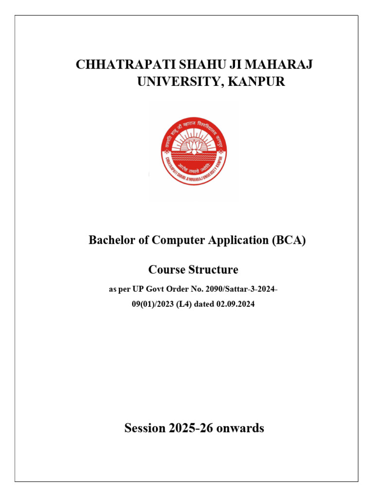 BCA Course Structure at CSJM University | PDF | Matrix (Mathematics ...