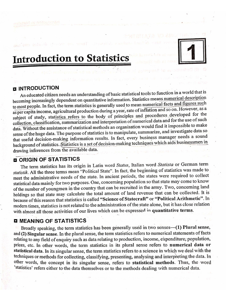 Ch-1,2 (Introduction, Collection of Data) | PDF