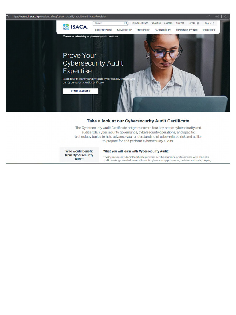 Cybersecurity Audit Certificate - IsACA | PDF