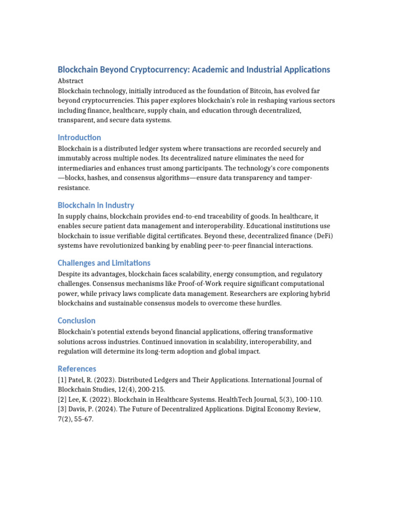 Blockchain Applications Across Industries | PDF
