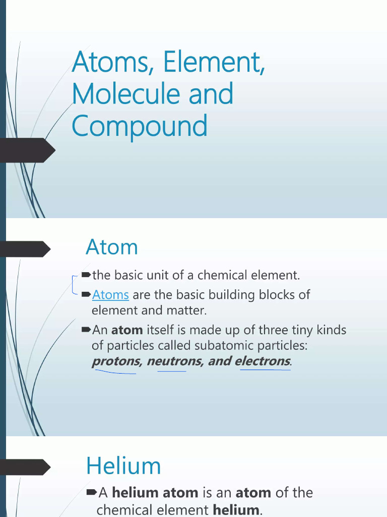 Atoms, Elements and Compounds | PDF