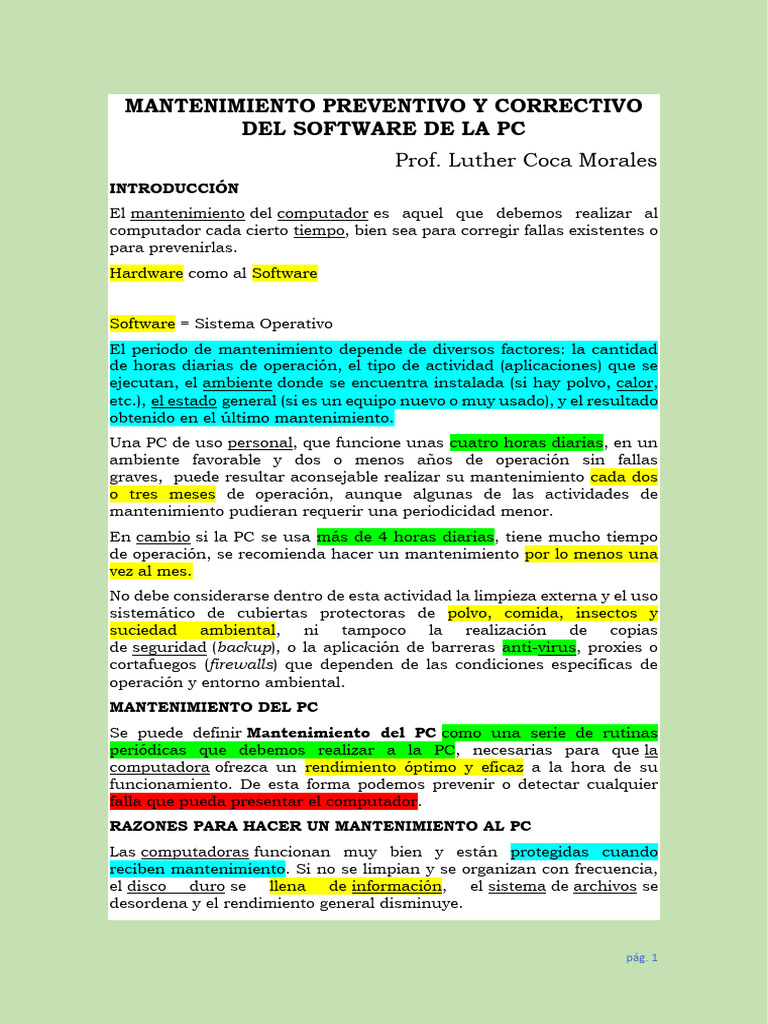 Mantenimiento de Software en Windows | PDF | Arranque | Archivo de ...