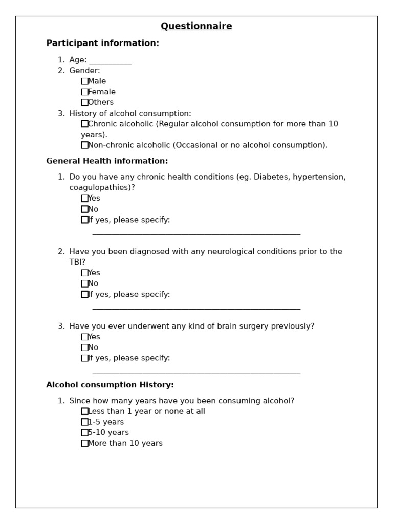 Questionnaire Ugsrs | PDF