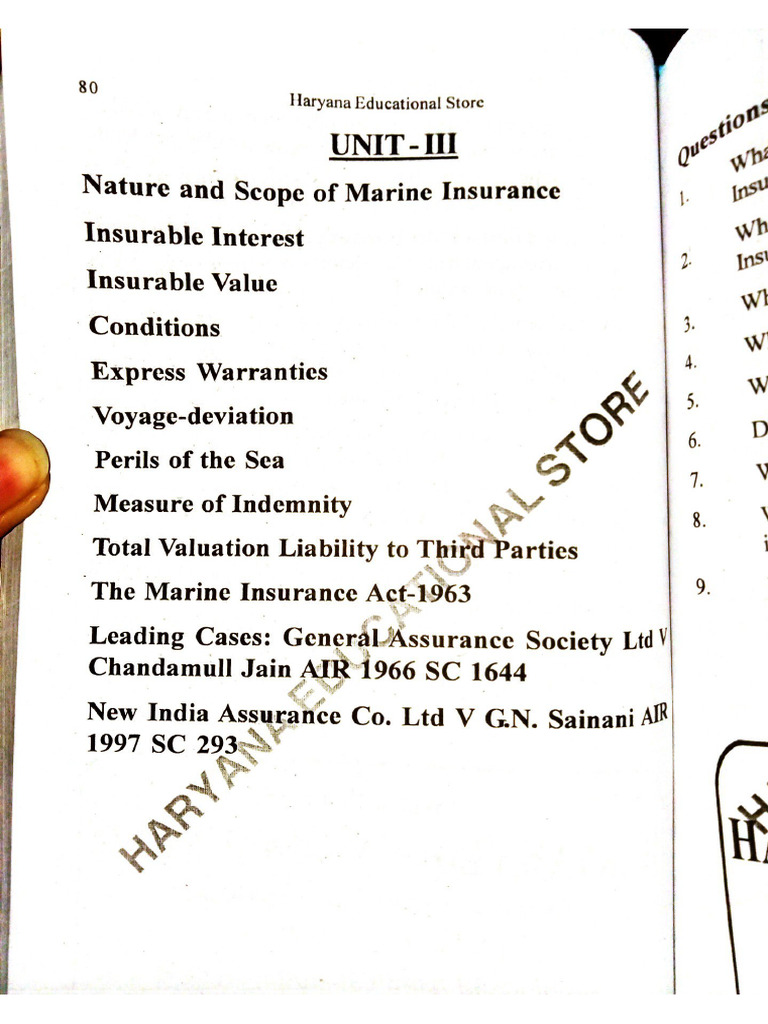 Insurance Cla..Unit3 | PDF