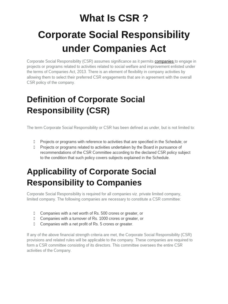 CSR Prposal | PDF | Corporate Social Responsibility | Non Governmental ...