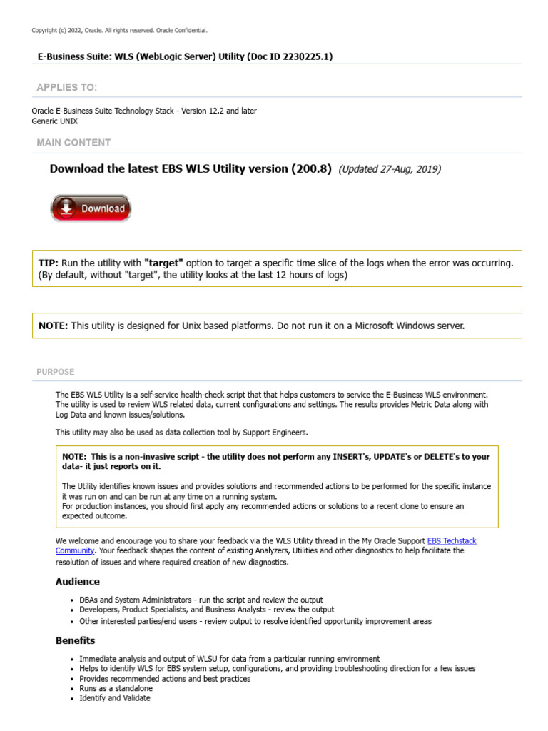 EBS WLS Utility Download and Guide | PDF | Command Line Interface ...