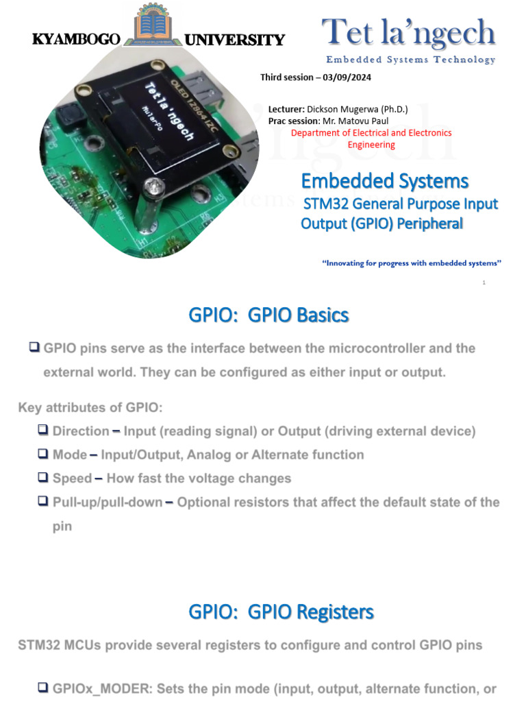 GPIO Basics for STM32 Microcontrollers | PDF | Computer Engineering ...
