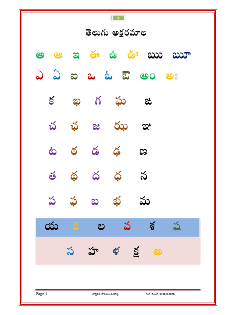 Telugu Letter To Sentences | PDF