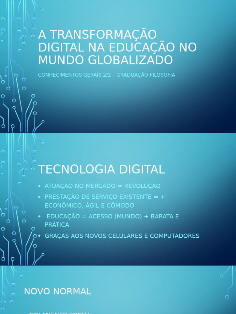 A Transformação Digital na Educação no Mundo Globalizado | PDF