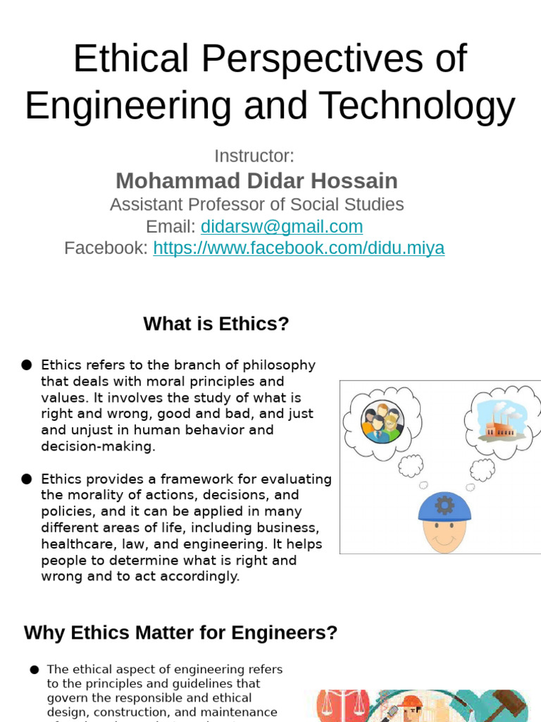 Ethical Perspective of Engineering and Technology | PDF | Social Psychology