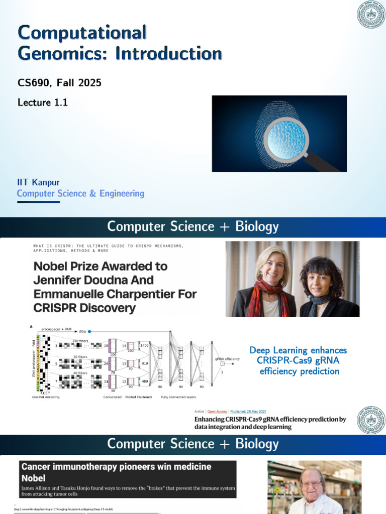 Lec1 Intro2genomics | PDF | Dna Sequencing | Genomics