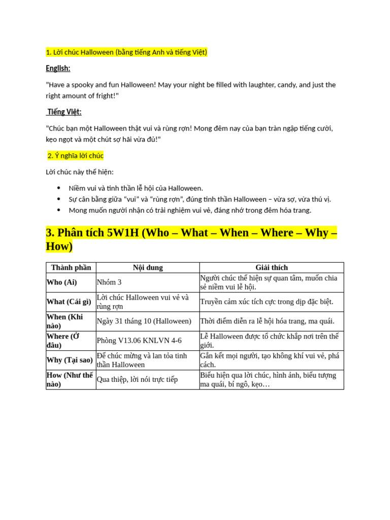 Phân Tích 5W1H (Who - What - When - Where - Why - How) : English | PDF