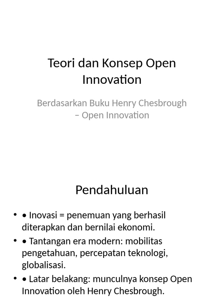 Teori Dan Konsep Open Innovation | PDF