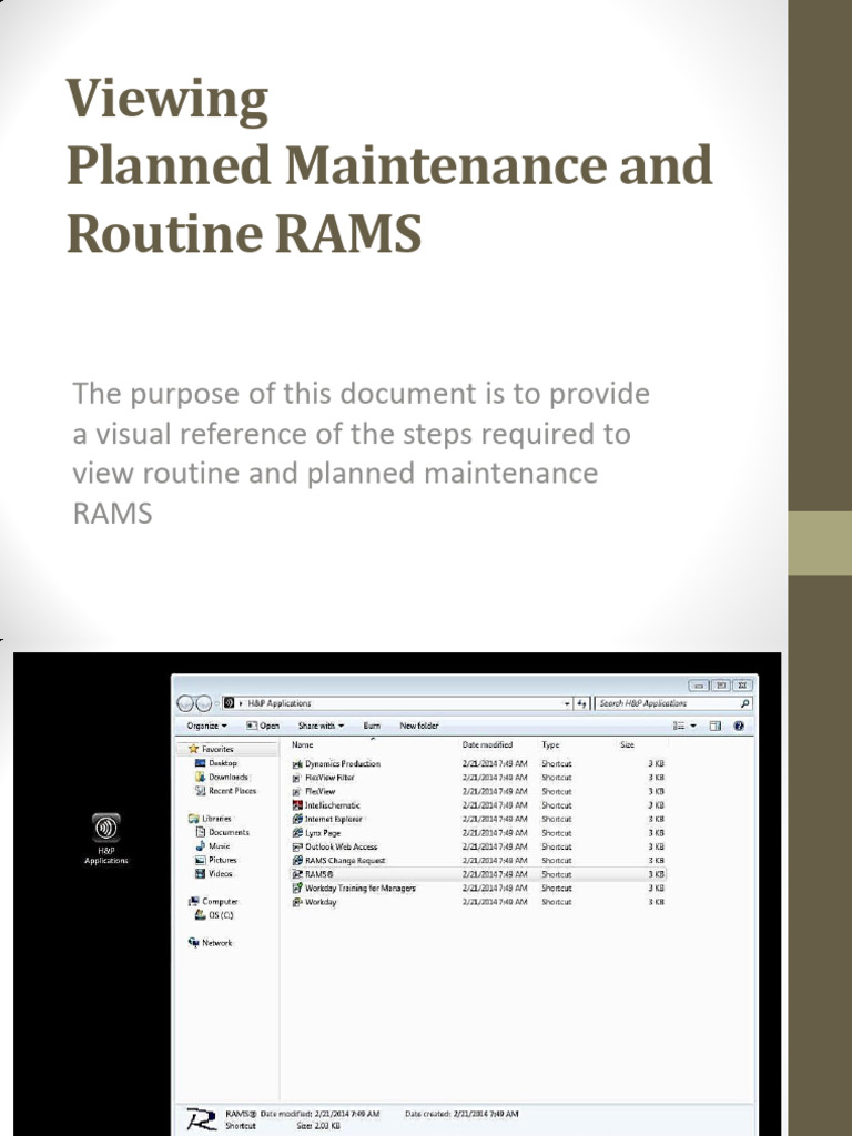 Viewing Planned Maintenance RAMS Guide | PDF | Icon (Computing ...