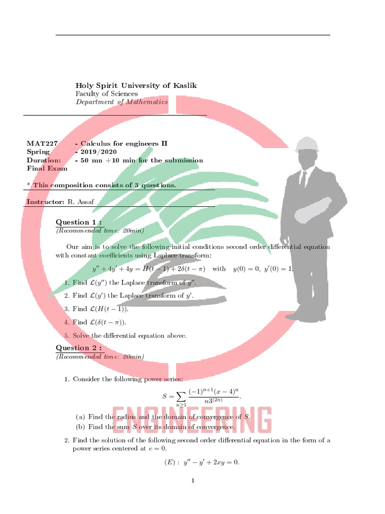 MAT227 Calculus 2 Spring 2019 2020 | PDF