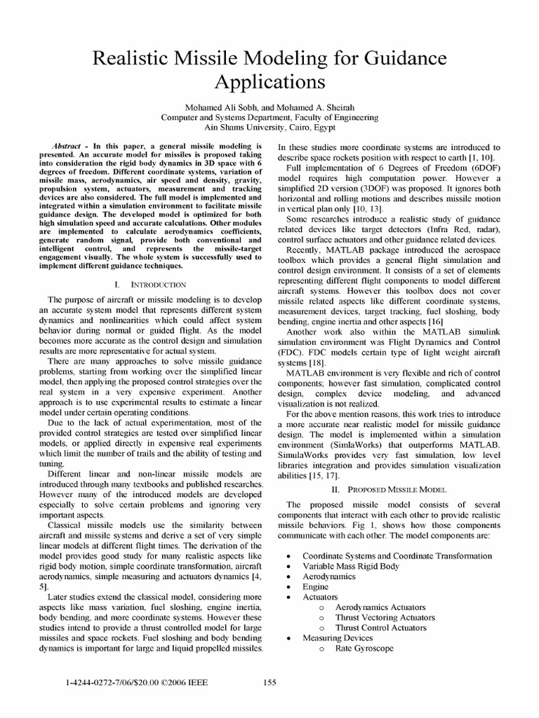 Advanced Missile Guidance Modeling | PDF | Simulation | Missile