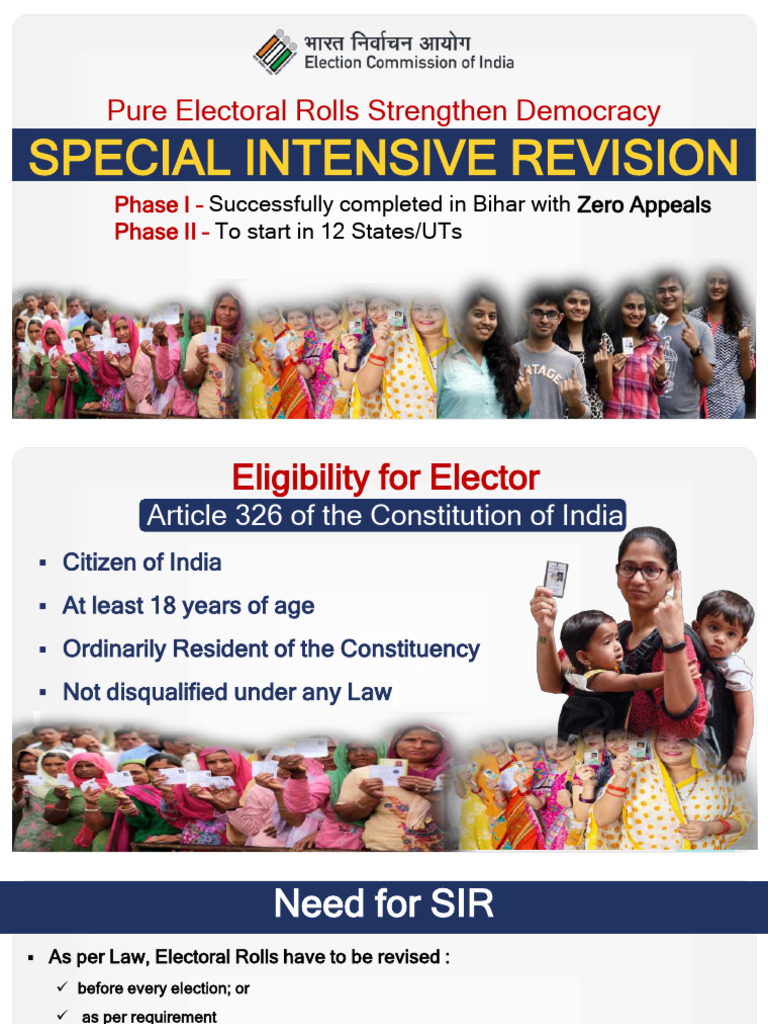SIR Form Guidelines for Electoral Rolls | PDF | Identity Document ...