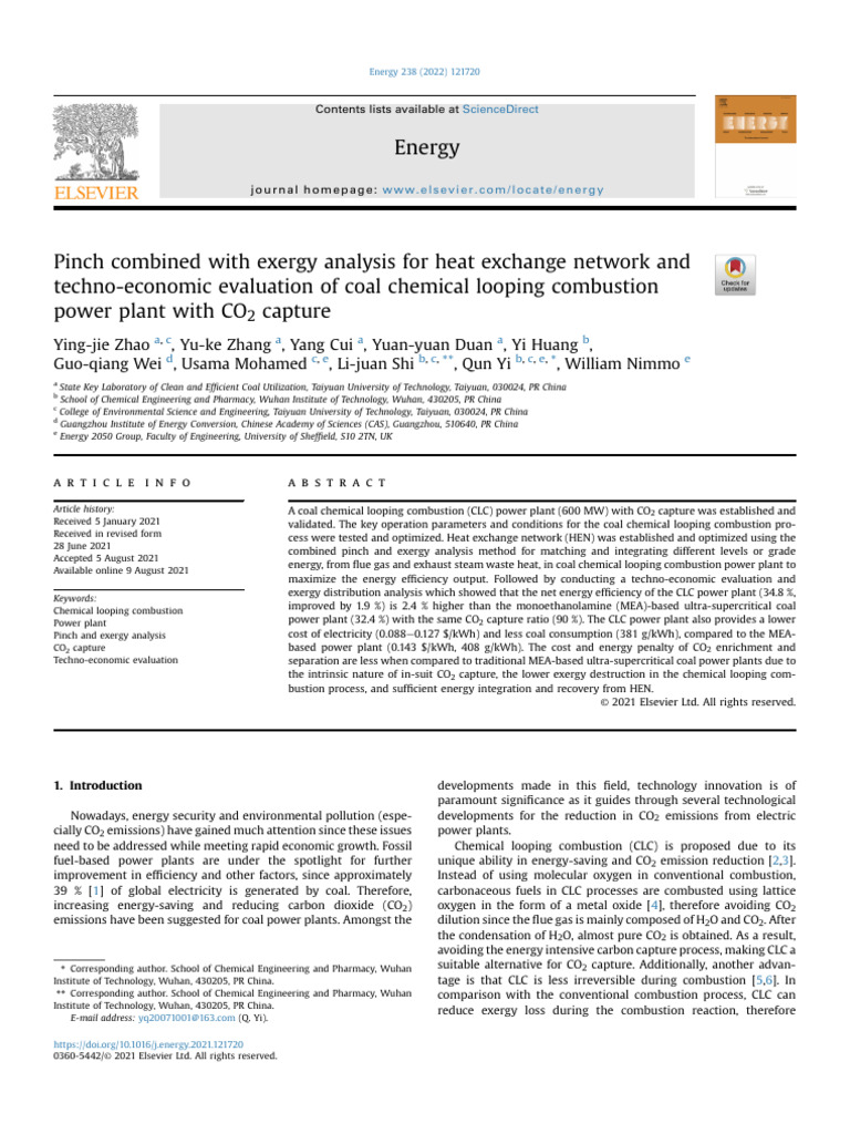 Pinch Combined With Exergy Analysis For Heat Exchange Network and | PDF ...
