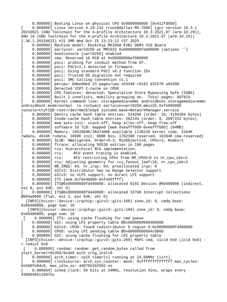 Linux Boot Log for Rockchip RK3568 | PDF | Operating System Technology ...