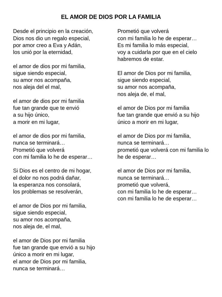 El Amor de Dios Por La Familia | PDF