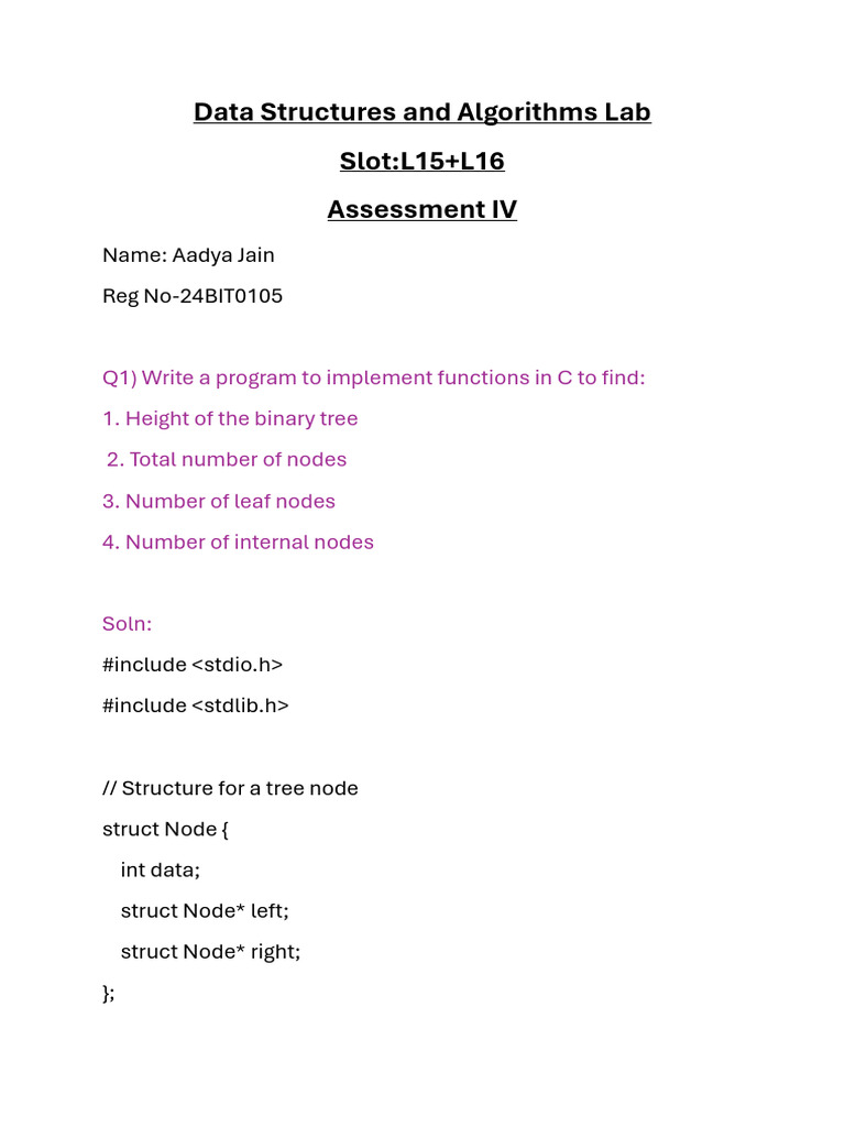 C Programs for Tree Data Structures | PDF | Software Engineering ...