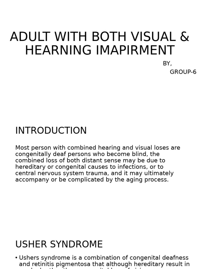 Adult With Both Visual &hearning Imapirment Final-3 | PDF | Hearing ...