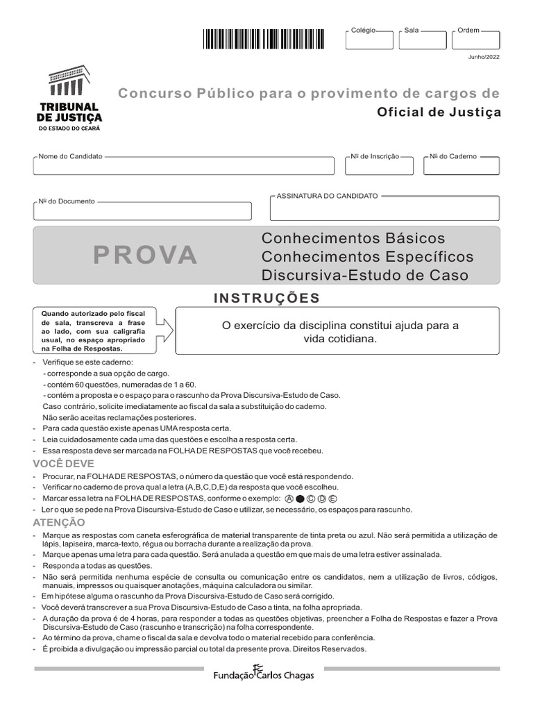 Instruções para Prova Oficial de Justiça | PDF | Desapropriação | Injunção