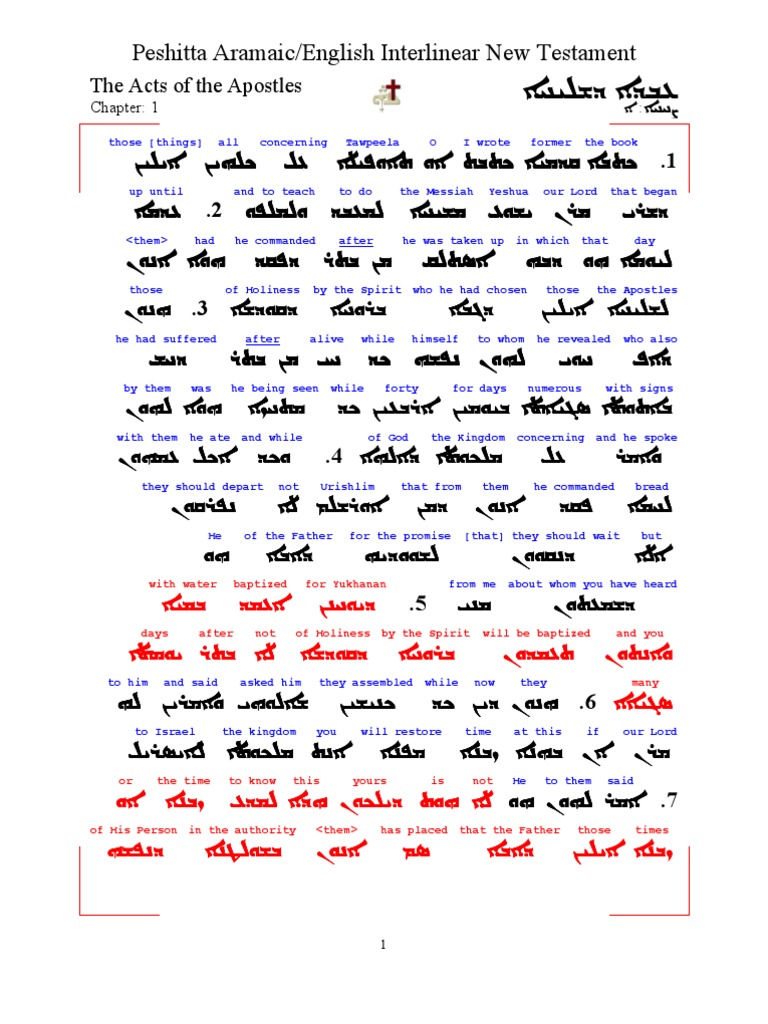 0xyl4d 0db9-: Peshitta Aramaic/English Interlinear New Testament | PDF ...