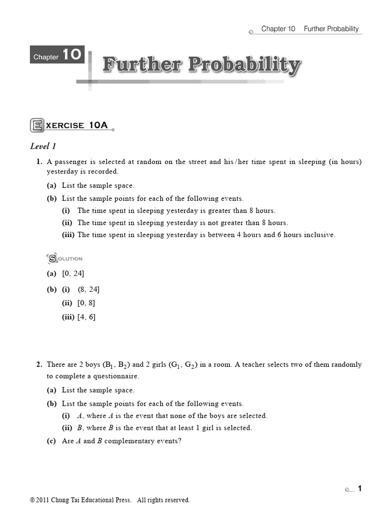 Chp10 Further Probability (Ans) | PDF