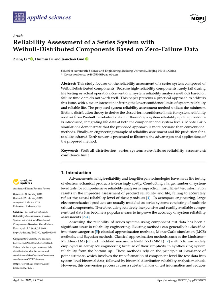 Applsci 15 02869 v3 | PDF | Reliability Engineering | Bayesian Inference