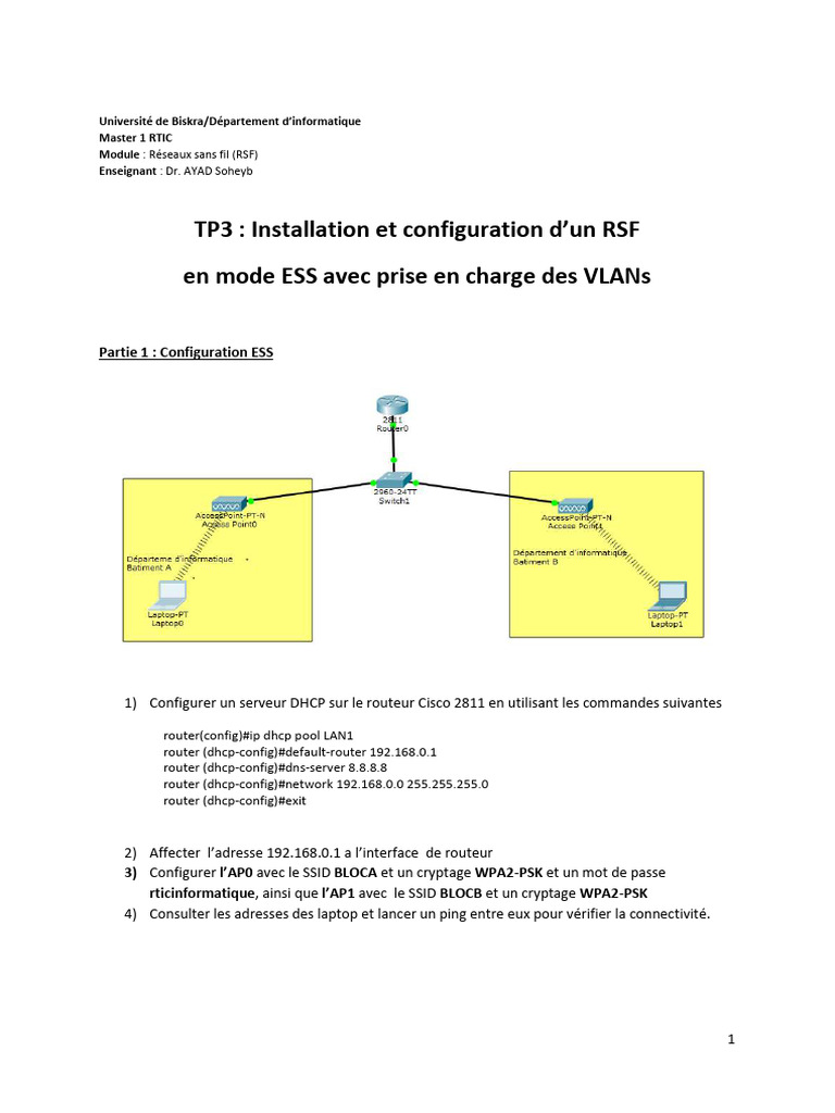 Configuration RSF et VLAN sur Cisco | PDF