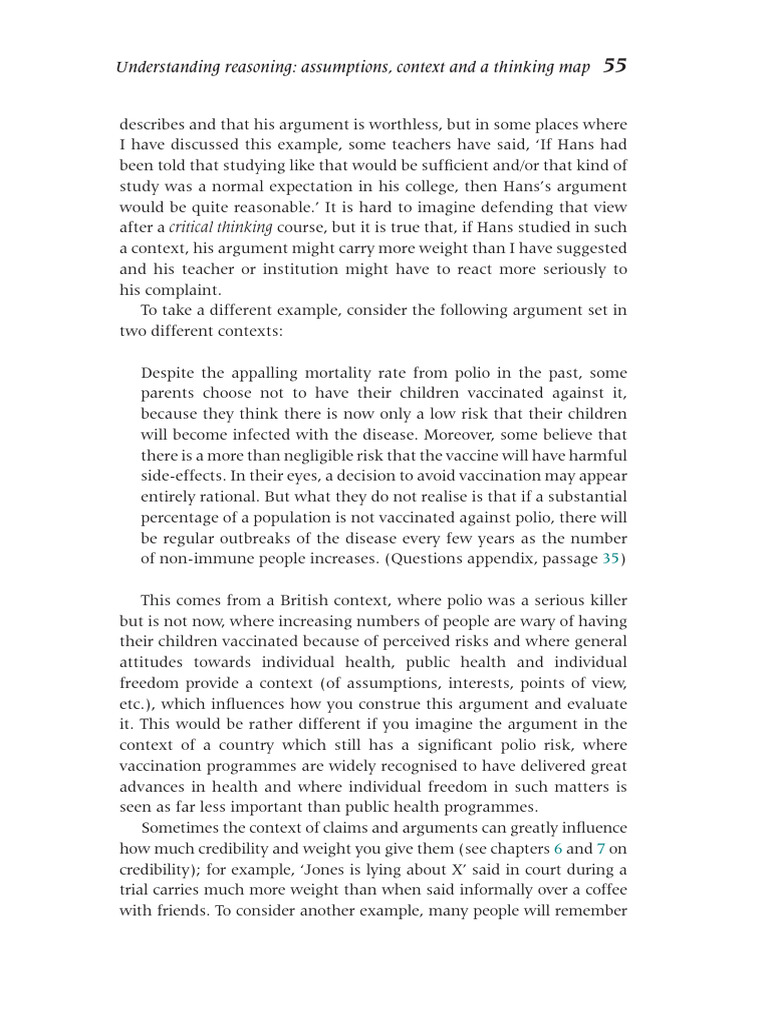 Context and Assumptions in Reasoning | PDF