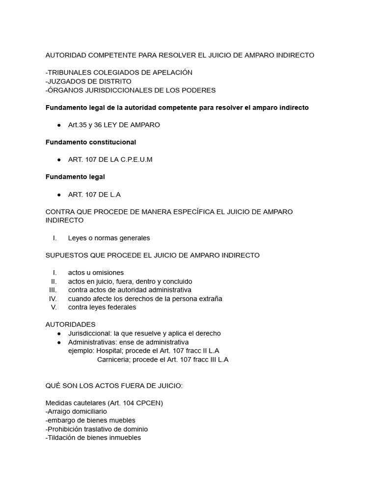 Autoridades en Juicio de Amparo Indirecto | PDF | Sentencia (ley ...