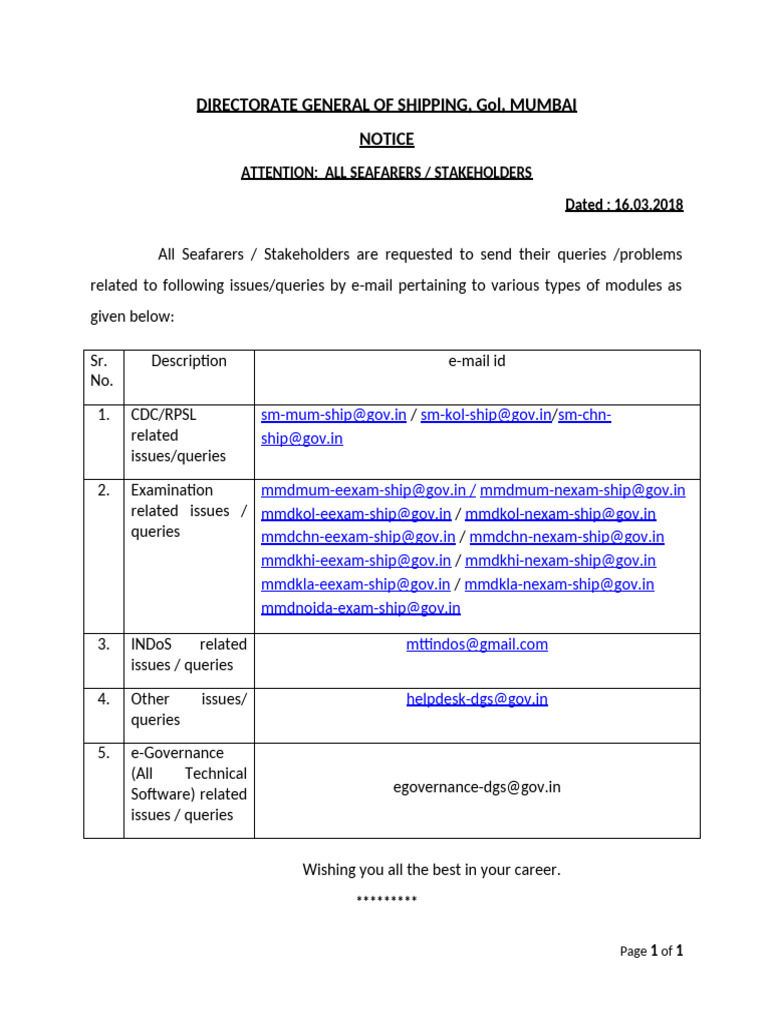 201805070534599713399notice Seafarer 160318 | PDF