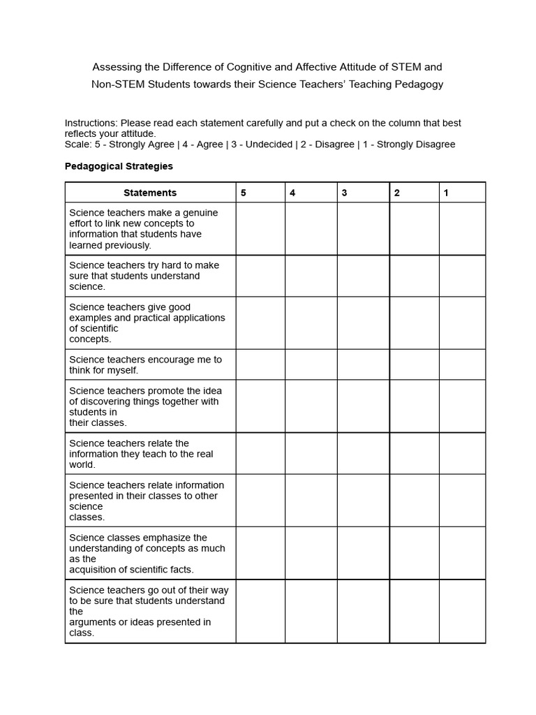 Questionnaire 2 | PDF | Science | Teachers