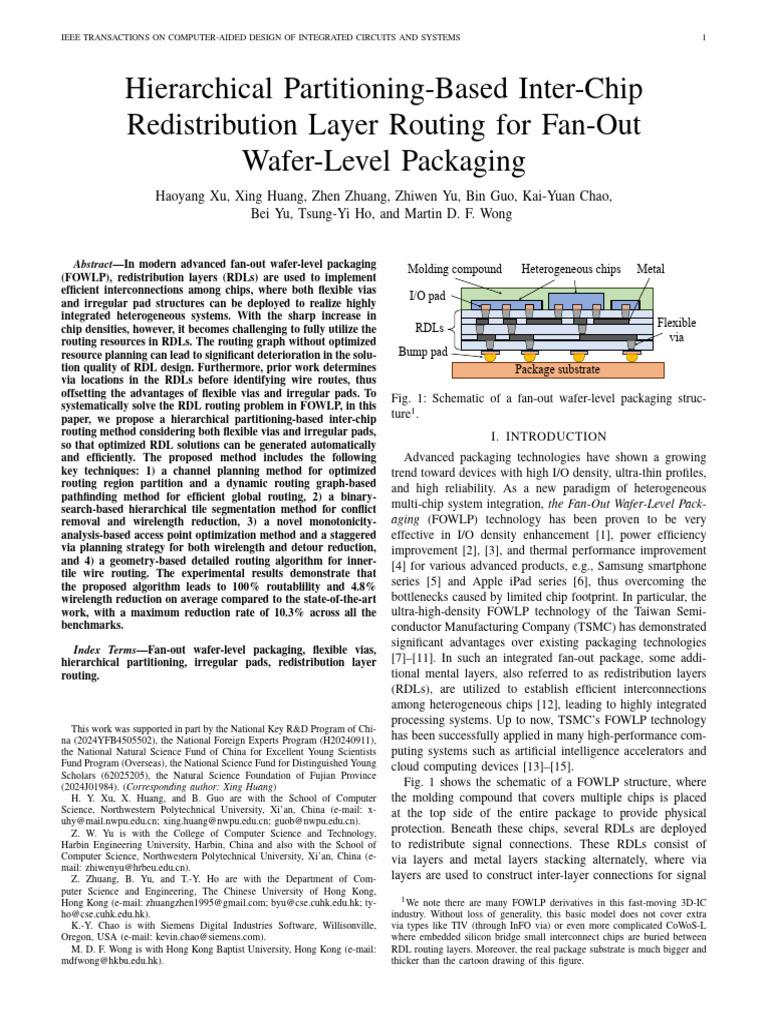 Hierarchical Partitioning-Based Inter-Chip Redistribution Layer Routing ...