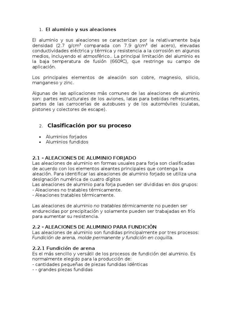 Aleaciones de Aluminio: Tipos y Usos | PDF | Aleación | Aluminio