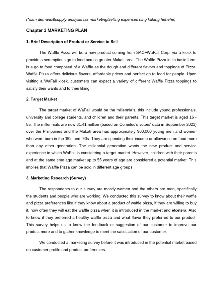 Waffle Pizza Marketing Plan Overview | PDF | Marketing | Business Economics