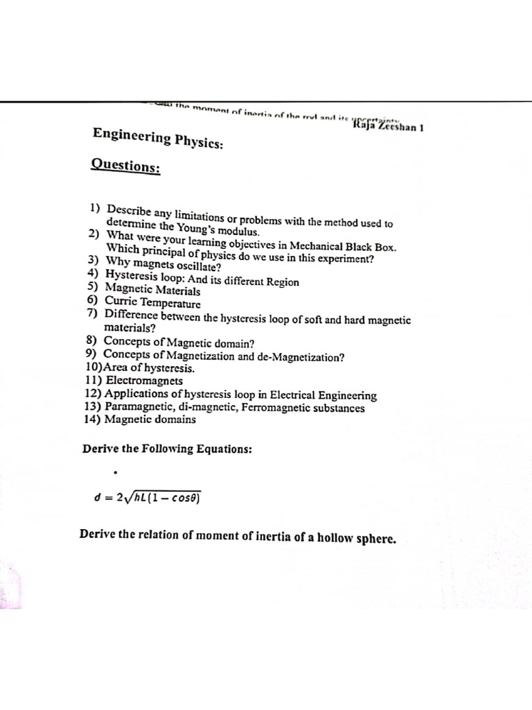 Ap Lab (PP), Applied Physics Lab My Sir Wahab | PDF