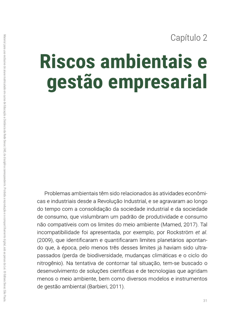 Riscos Ambientais na Gestão Empresarial | PDF | Sociedade | Ambiente ...