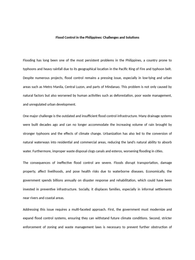 Flood Control Challenges in the Philippines | PDF