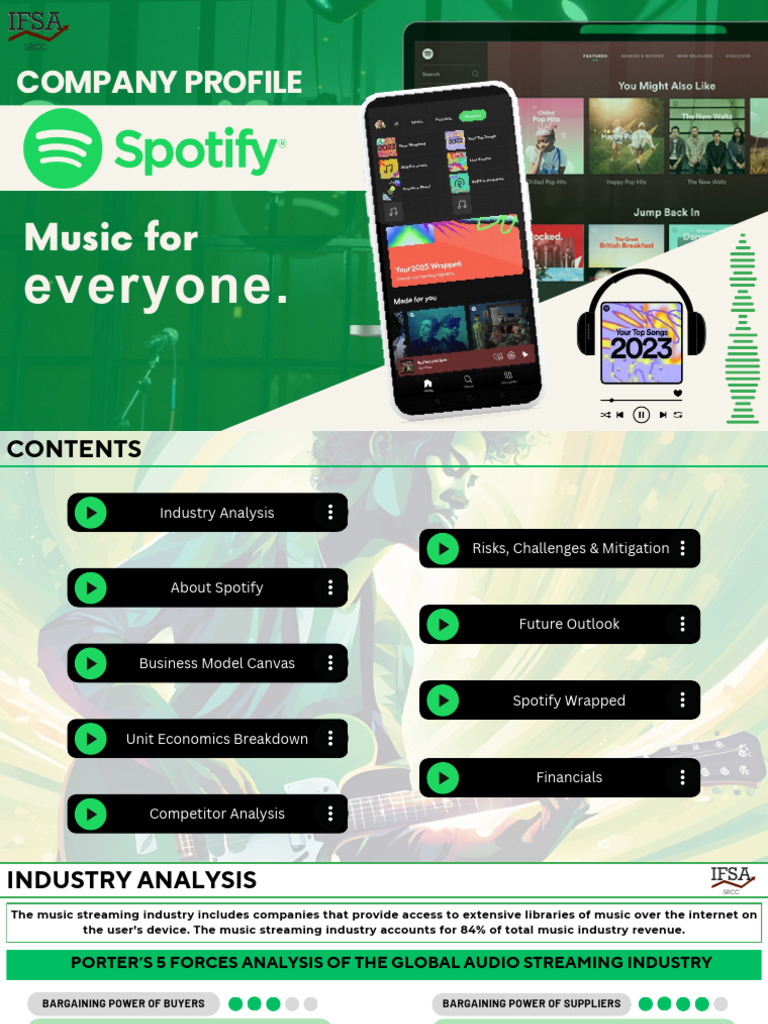 Spotify Company Profile Overview | PDF | Spotify | Streaming Media