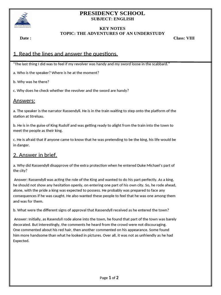 The Adventures of An Understudy | PDF