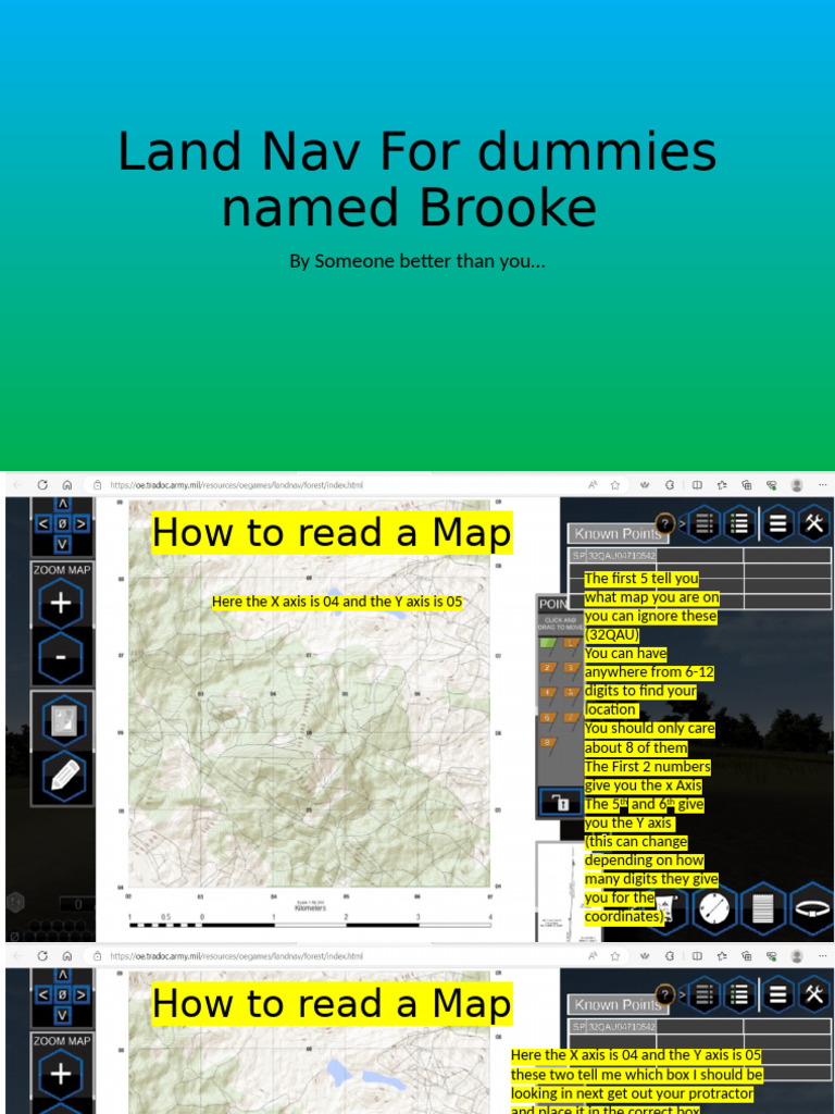 Map Reading and Protractor Use Guide | PDF | Cartesian Coordinate ...